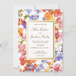 Invitación Boho Rústico Floral Elegante Boda