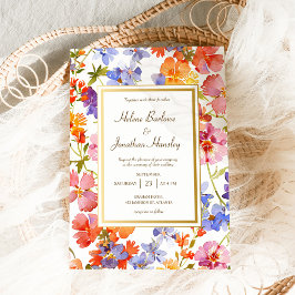 Invitación Boho Rústico Floral Elegante Boda