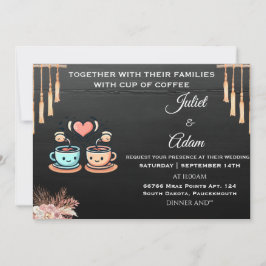 Invitación boho rústico moderno y elegante Boda del café