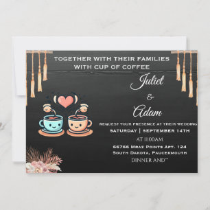 Invitación boho rústico moderno y elegante Boda del café