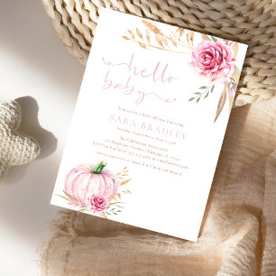 Invitación Boho rustico otoñal Pumpkin bebé Ducha