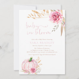 Invitación Boho Rústico otoño Calabaza bebé Chica ducha