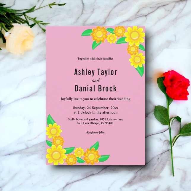 Invitación Boho Rústico Sunflower Rubor Boda de verano floral (Subido por el creador)