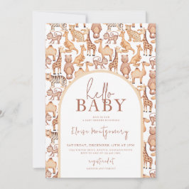 Invitación Boho Safari Animals Arch Jungle Baby Shower