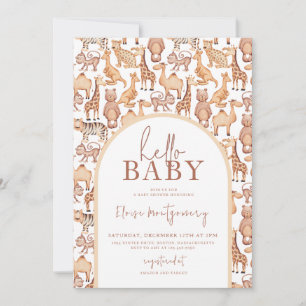Invitación Boho Safari Animals Arch Jungle Baby Shower