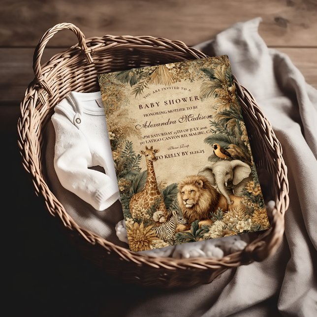 Invitación Boho Safari Animals Baby Shower (Subido por el creador)