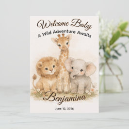 Invitación Boho Safari Animals Earthy Neutral Shower Party