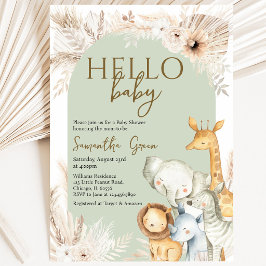 Invitación Boho Safari Hola Bebé Baby Shower