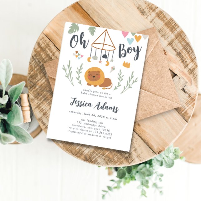 Invitación Boho Safari Lion Baby Boy Baby Shower (Subido por el creador)