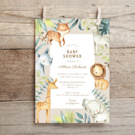 Invitación Boho safari neutro género bebé ducha