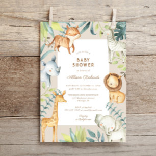Invitación Boho safari neutro género bebé ducha