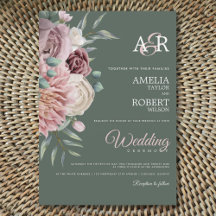 Boho Sage Dusty Rosa Boda Floral acuarela