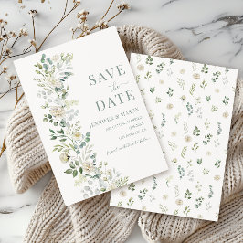 Invitación Boho Sage Eucalyptus Floral Wreath Save The Date