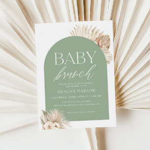 Invitación Boho Sage Green Gender Neutral Baby Brunch