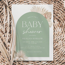 Invitación Boho Sage Green Gender Neutral Baby Shower
