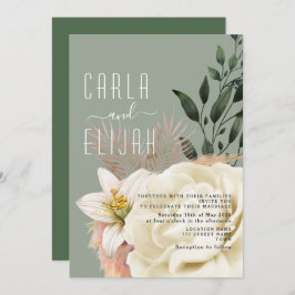 Invitación Boho Sage Green Wildflower Boda