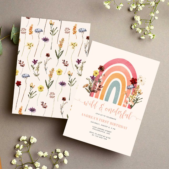 Invitación Boho Salvaje y Maravilloso Aniversario del Arcoiri (Subido por el creador)