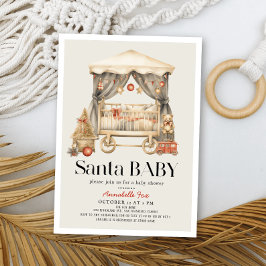 Invitación Boho Santa Baby Navidades Crítica de Navidad Baby 