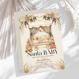 Invitación Boho Santa Baby Navidades Crítica de Navidad Baby 