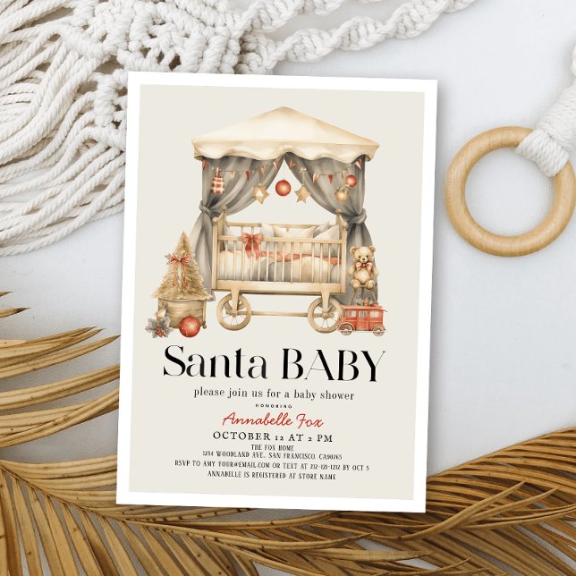 Invitación Boho Santa Baby Navidades Crítica de Navidad Baby  (Subido por el creador)