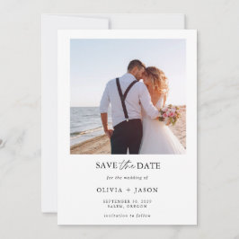 Invitación Boho Save the Date Photo Minimalista Save the Date