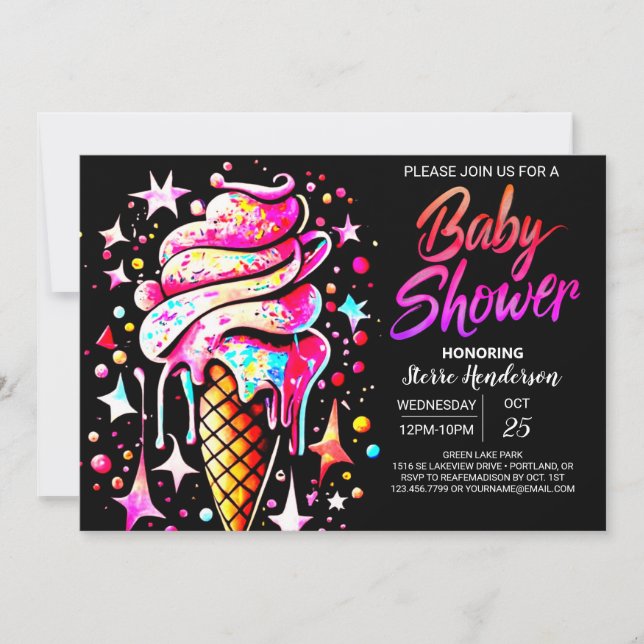 Invitación Boho Scoop Delight Baby Shower (Anverso)