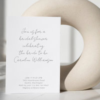 Boho Script Black White Modern Bridal Shower Invit