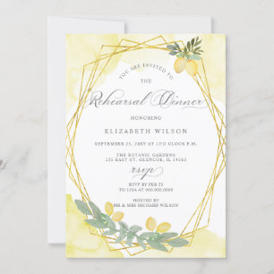 Invitación Boho Script Lemon Citrus Verano Ensayo Cena