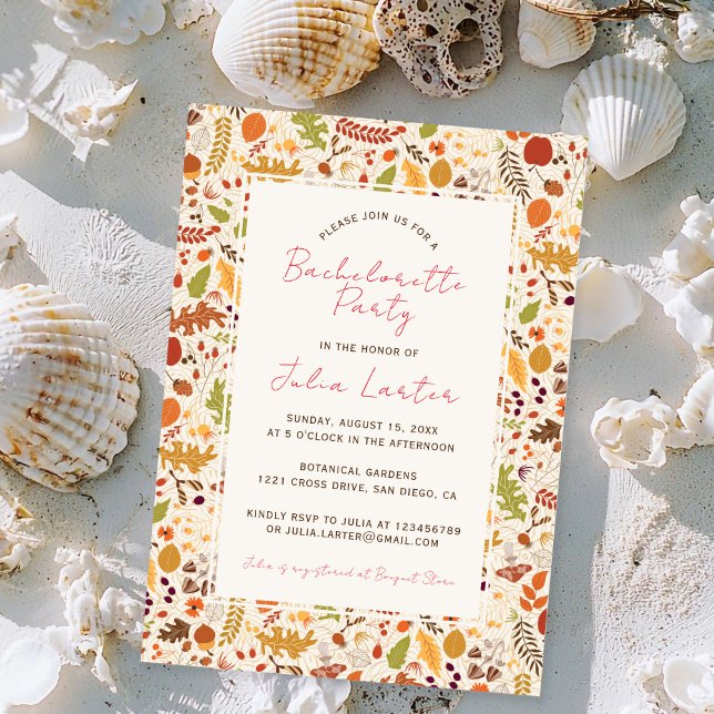 Invitación Boho Seco Otoño Rústico Despedida de Soltera Caída (Subido por el creador)