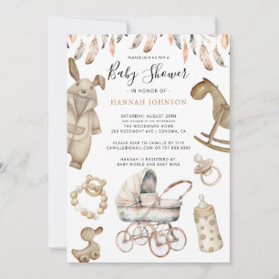 Invitación Boho Sexo Neutral Baby Toys Baby Shower