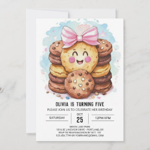 Invitación Boho Simple Candyland Cookies Cumpleaños