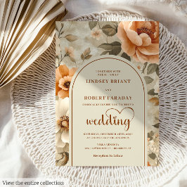 Invitación Boho Sofisticado Terracota Marfil Sabio Boda
