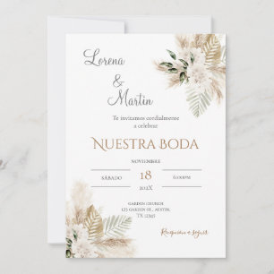 Invitación Boho Spanish Wedding Invitation