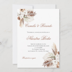 Invitación Boho Spanish Wedding Invitation