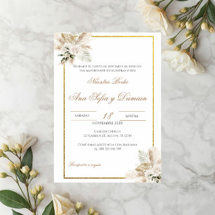 Invitación Boho Spanish Wedding Invitation
