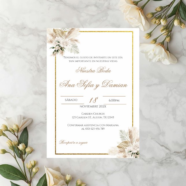 Invitación Boho Spanish Wedding Invitation (Subido por el creador)
