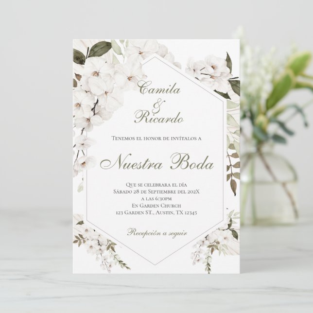Invitación Boho Spanish Wedding Invitation (Anverso de pie)
