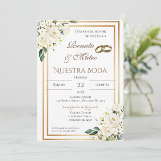 Invitación Boho Spanish Wedding Invitation