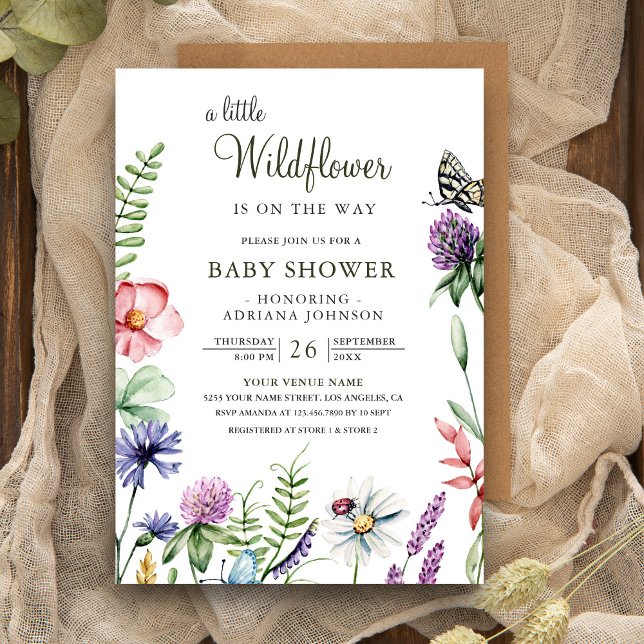 Invitación Boho Spring Floral Un Pequeño Baby Shower De Flor  (Subido por el creador)