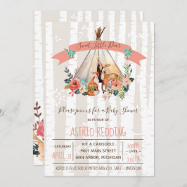 Invitación Boho Spring Little Deer Woodland Baby Shower
