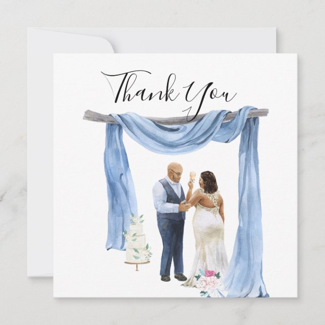 Invitación Boho Spring Wedding Gracias Cartas (Anverso)