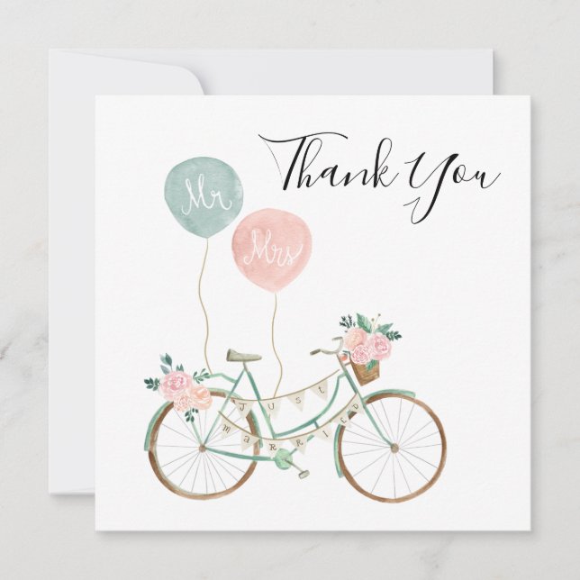 Invitación Boho Spring Wedding Gracias Cartas (Anverso)
