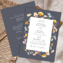 Invitación Boho Spring Wildflowers Boda Jardín Botánico