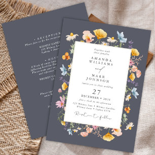 Invitación Boho Spring Wildflowers Boda Jardín Botánico