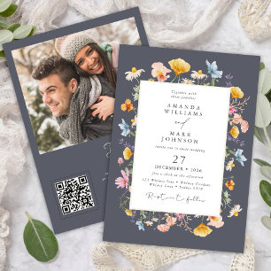 Invitación Boho Spring Wildflowers Boda Jardín Botánico