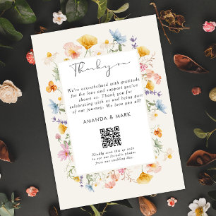 Invitación Boho Spring Wildflowers Jardín Botánico Gracias