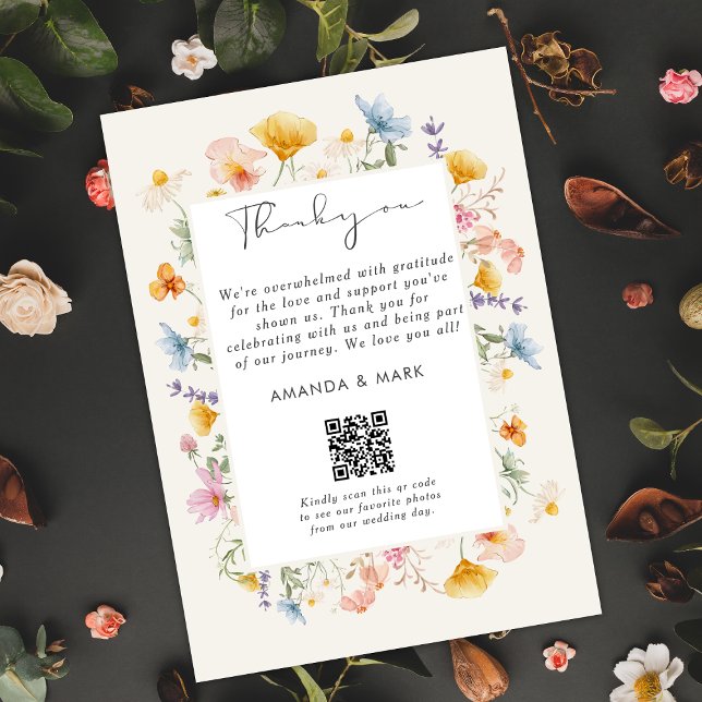 Invitación Boho Spring Wildflowers Jardín Botánico Gracias (Subido por el creador)