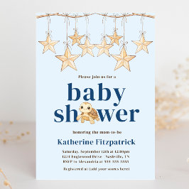 Invitación Boho Stars Baby Sea Turtle Nautical Baby Shower