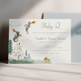 Invitación Boho Storybook Dragon Baby-Q BBBQ Baby Shower