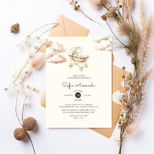 Invitación Boho Stroller Baby Shower
